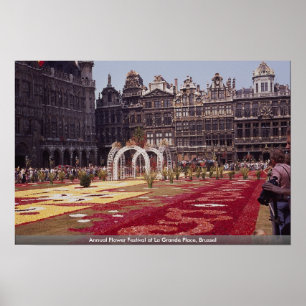 Póster Festival Anual de Flores en La Grande Place, Bruse