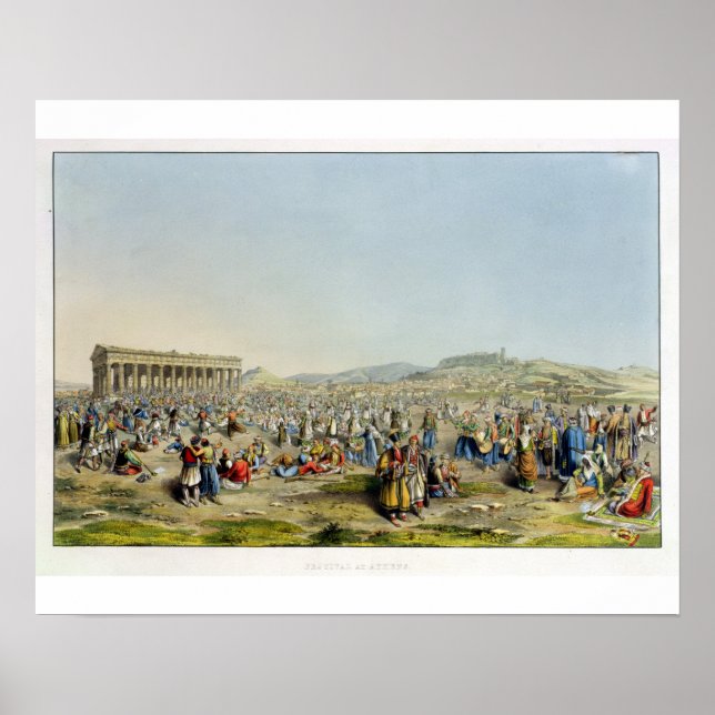 Póster Festival at Athens, pub. by J. Rodwell, 1830 (aqua (Frente)
