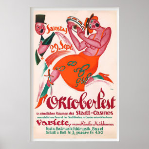 Póster Festival de Bier Oktoberfest Volksfest Múnich Bavi