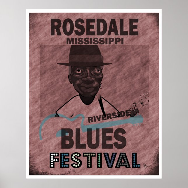 Póster Festival de Blues de Rosedale Misissippi (Frente)