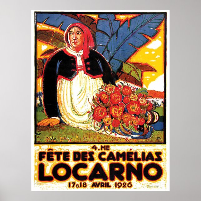Póster Festival de camelias en Lugano, Suiza (Frente)