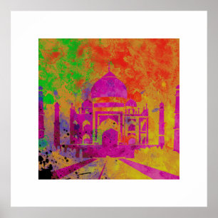 PÓSTER FESTIVAL DE COLORES HOLI EN EL TAJ