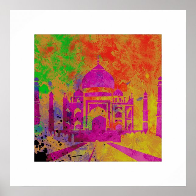 PÓSTER FESTIVAL DE COLORES HOLI EN EL TAJ (Frente)