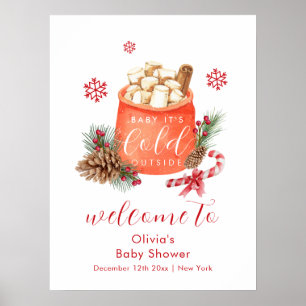 Póster Festival de copos de nieve de invierno Bienvenida 