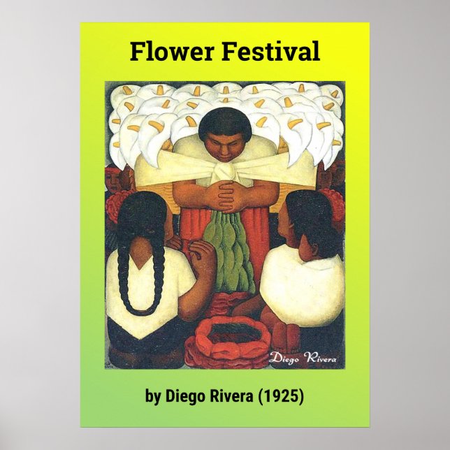 Póster Festival de Flores por Diego Rivera (1925) (Frente)