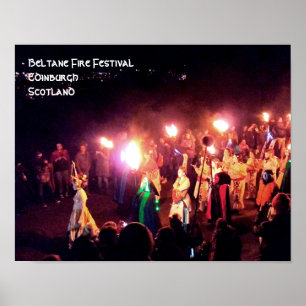 Póster Festival de Fuego de Beltane Procesión de la Reina