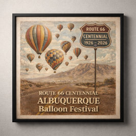 Póster Festival de Globos de Albuquerque Ruta 66