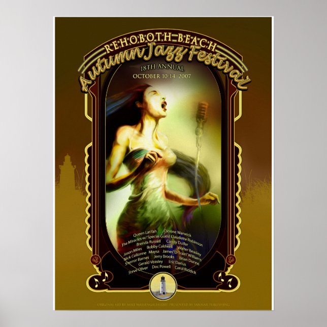 Póster Festival de Jazz de Otoño de Rehoboth Beach 2007 (Frente)