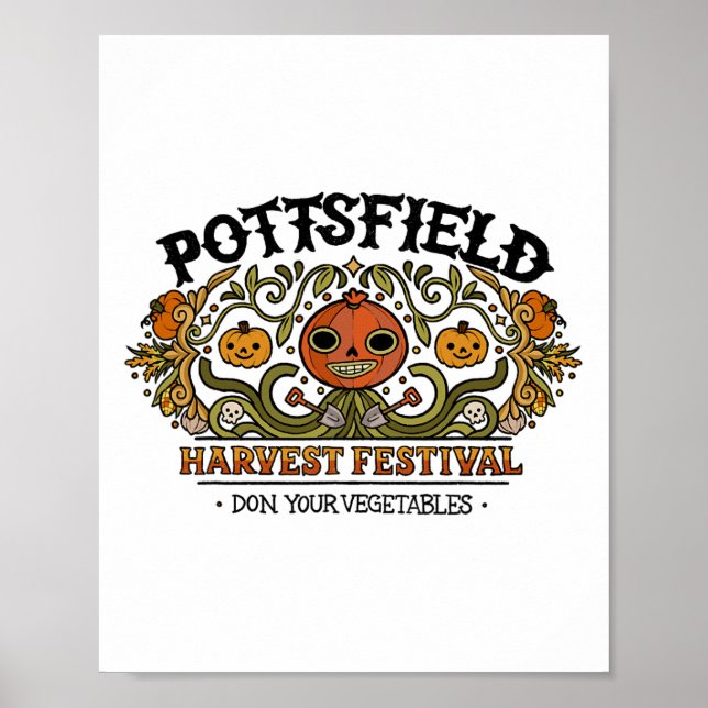 Póster Festival De La Cosecha De Pottsfield De La Calabaz (Frente)