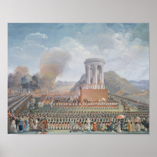 Póster Festival de la federación, el 14 de julio de 1790