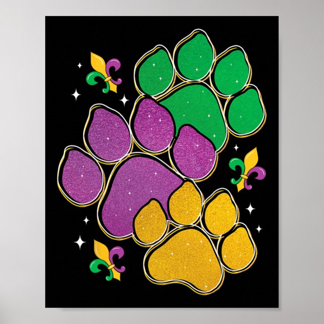 Póster Festival de la Mascarada de Perro Mardi Gras (Frente)