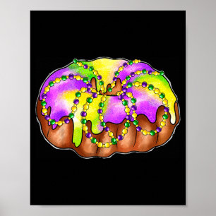 Póster Festival de Mardi Gras de King Cake para hombres m