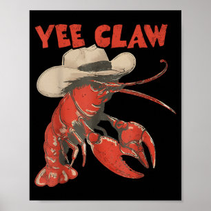 Póster Festival de mariscos cajún Yee Claw Funny Crawfish