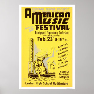Póster Festival de Música América 1938 WPA