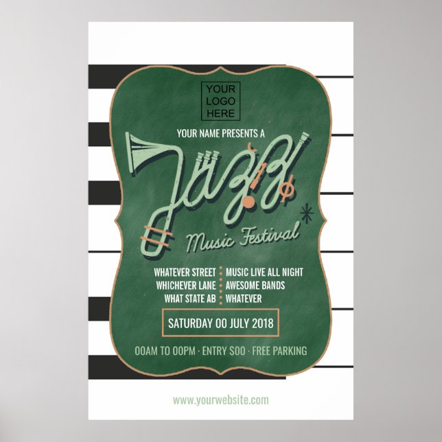 Póster Festival de Música de Jazz añada el logo Invitació (Frente)