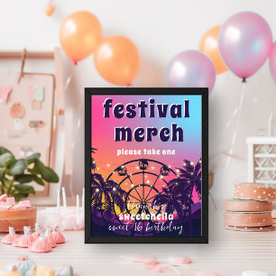 Póster Festival de Música Rótulo Merch, un dulce festiv