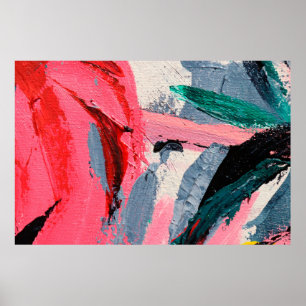 Póster Festival de primavera. Pintura de textura multicol