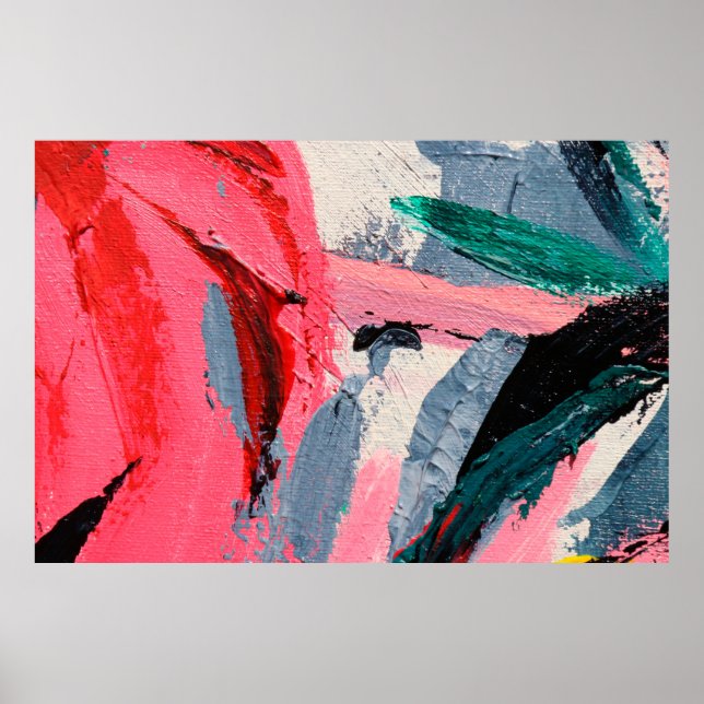 Póster Festival de primavera. Pintura de textura multicol (Frente)