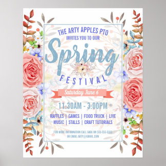 Póster Festival de primavera poster de vacaciones de prim