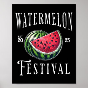 Póster Festival de Sandía 2025 Frutas de Melón Vacaciones