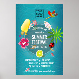 Póster Festival de verano Club/Publicidad corporativa