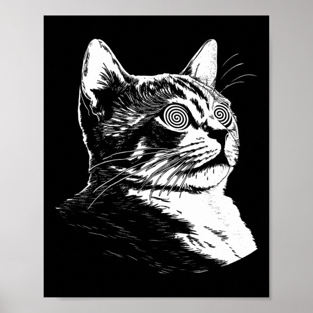 Póster Festival del Gato Psicodélico Edm Trippy Illusion  (Frente)