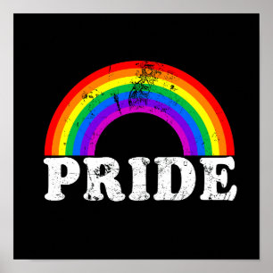 Póster Festival del Mes de la LGBTQ con bandera arcoiris 