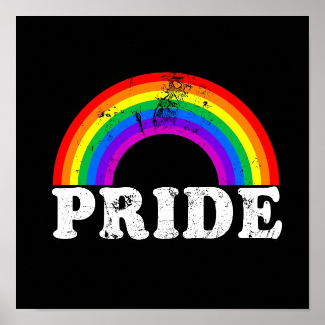 Póster Festival del Mes de la LGBTQ con bandera arcoiris  (Frente)