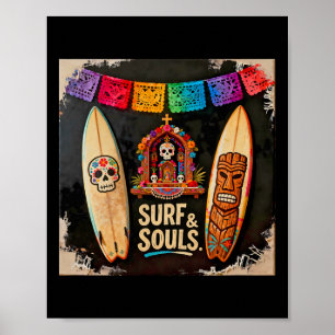 Póster Festival Día De Los Muertos Cráneo de Azúcar Altar
