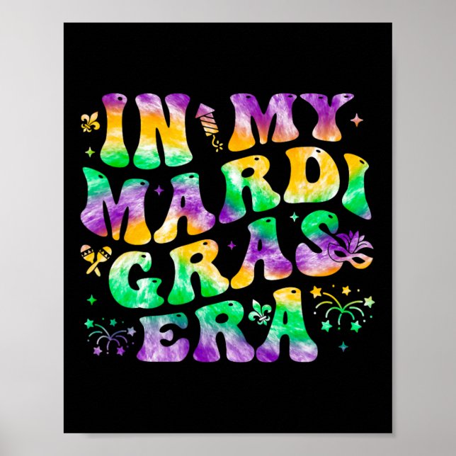 Póster Festival Groovy de la era de mi Mardi Gras (Frente)