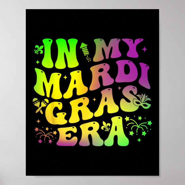 Póster Festival Groovy de la era de mi Mardi Gras (Frente)