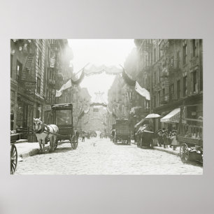 Póster Festival Religioso de Mott Street, 1908