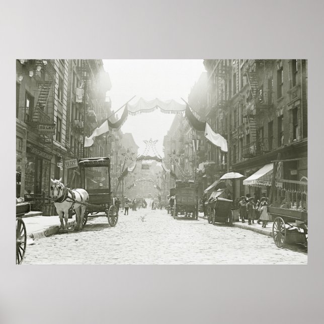 Póster Festival Religioso de Mott Street, 1908 (Frente)