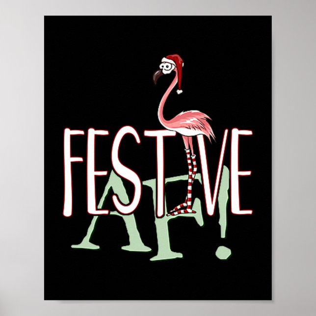 Póster Festive Af Ironic Sarcastic Merry Christmas Flamin (Frente)