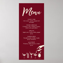 Festive Christmas mid century modern cocktail menu