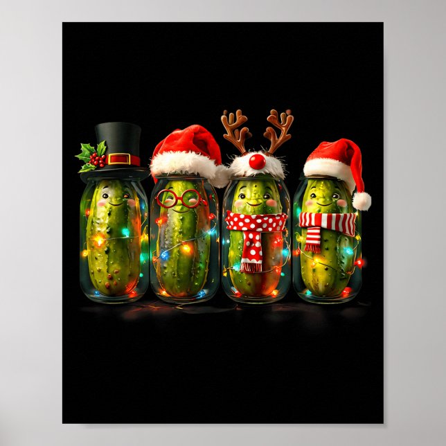 Póster Festive Ckle Jar Meme Christmas Lights Santa Hat X (Frente)