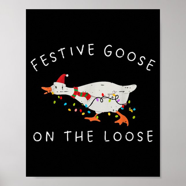 Póster Festive Goose On The Loose Christmas Duck Light Xm (Frente)