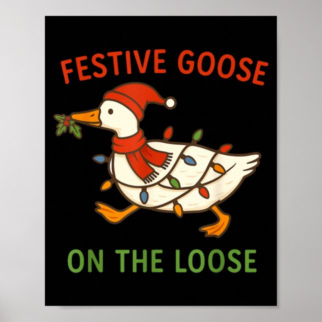 Póster Festive Goose On The Loose Christmas, Funny Christ (Frente)