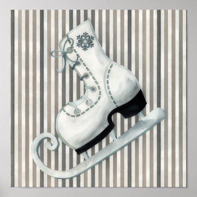 Póster Festive Holiday Ice Skate Art Poster (Frente)