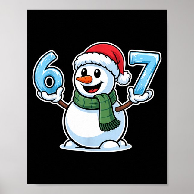 Póster Festive Snowman Christmas Winter Cheer 67 Number  (Frente)