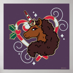 Póster Festividad cardíaca de caramelo de caramelo Afro U