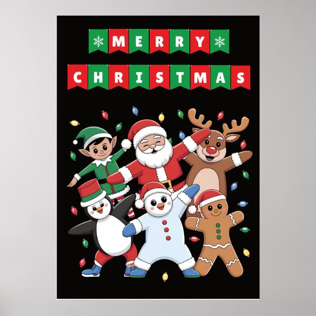 Póster Festividad de baile de Santa Elf y amigos (Frente)