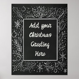 Póster Festividad de Chalkboard de Navidades personalizad