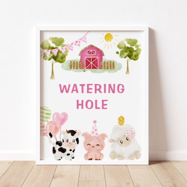 Póster Festividad de cumpleaños de animales de granja ros (Subido por el creador)