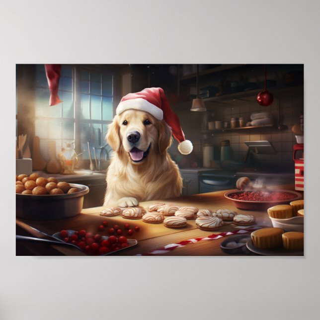 Póster Festividad de las cookies de los Navidades Golden  (Frente)