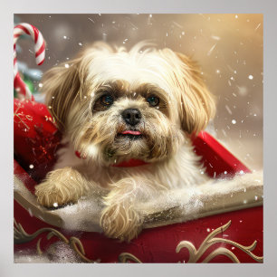 Póster Festividad de los Navidades de perro de Malti Tzu