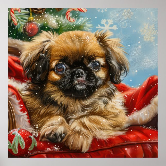 Póster Festividad de los Navidades de perro de Pekín (Frente)