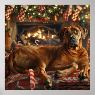 Póster Festividad de los Navidades de perro de Ridgeback