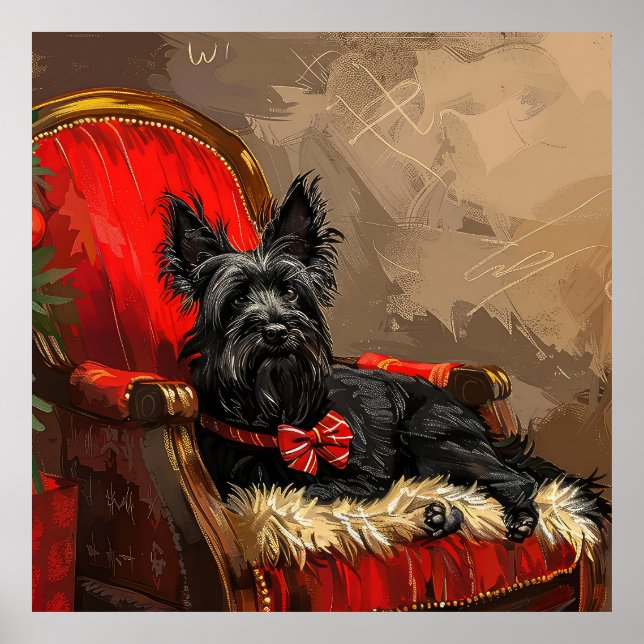 Póster Festividad de los Navidades de perro de Skye Terri (Frente)