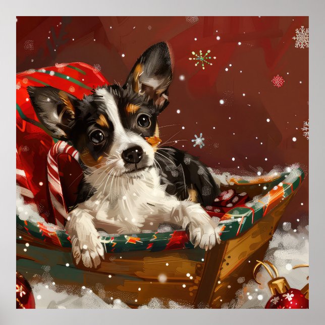Póster Festividad de los Navidades de perros de Rat Terri (Frente)